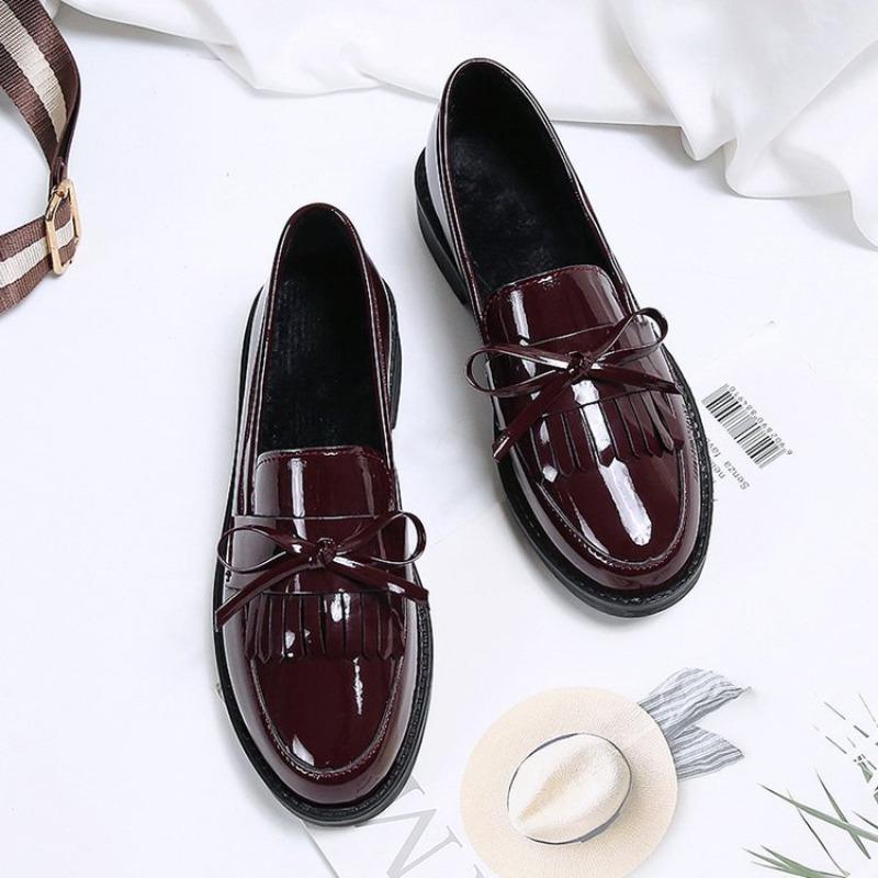 2025Women Shoes Bowknot Decoration Casual Shoes Lightweight PU Leather Shoes for Women New Comfort Flats Slip On Loafers