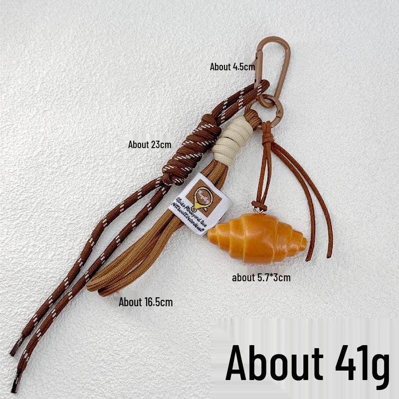 INS-Style Miu Series Alkaline Water Bread Bag - Cute Chocolate Pendant Jewelry Keychain