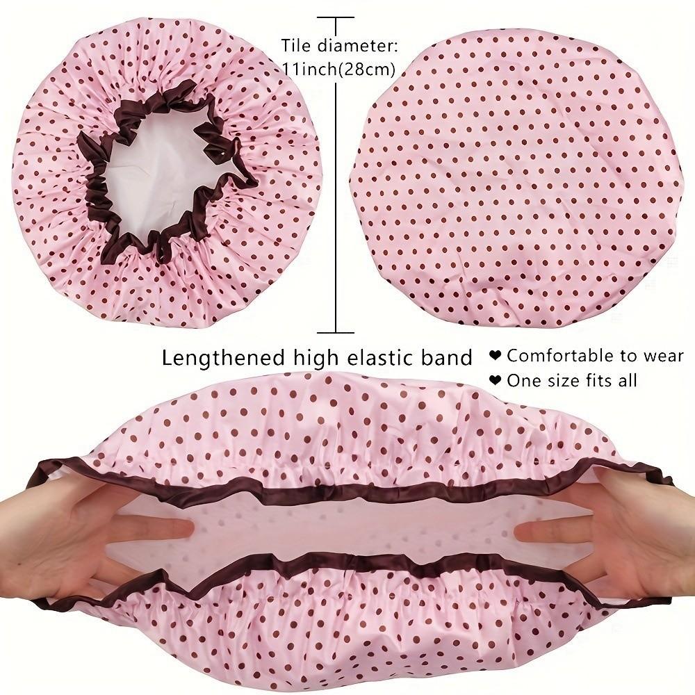 4PCS/SET Waterproof Shower Cap Elastic Hair Care Hat Bath Cap Bathing Hat  Water Activities