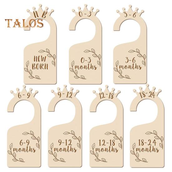 

7/8 шт. Разделители для детского гардероба, деревянные маркеры размеров детской одежды, маркеры размеров для новорожденных и малышей, разделители размеров для повседневной детской одежды D