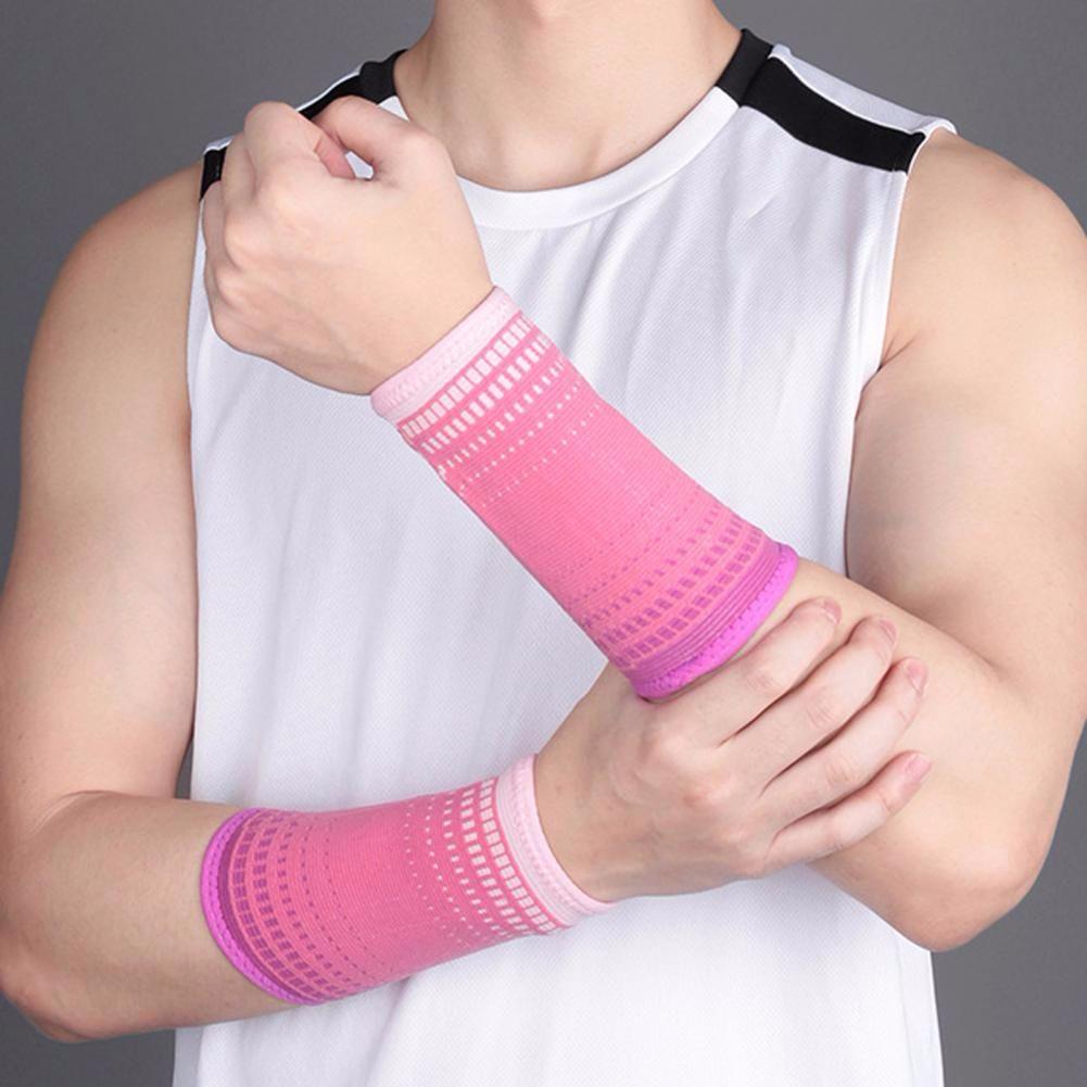 Breathable Nylon Knit Basketball Volleyball Sweat Bands Compression Protective Sports Wristband