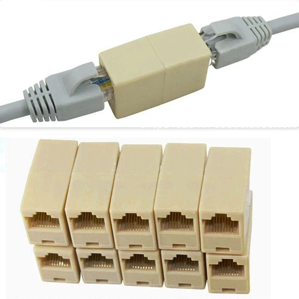 Network Ethernet Dual Straight Head Lan Cable Joiner Coupler RJ45 CAT 5 5E 6 6a Extender Plug Network Cable Connector