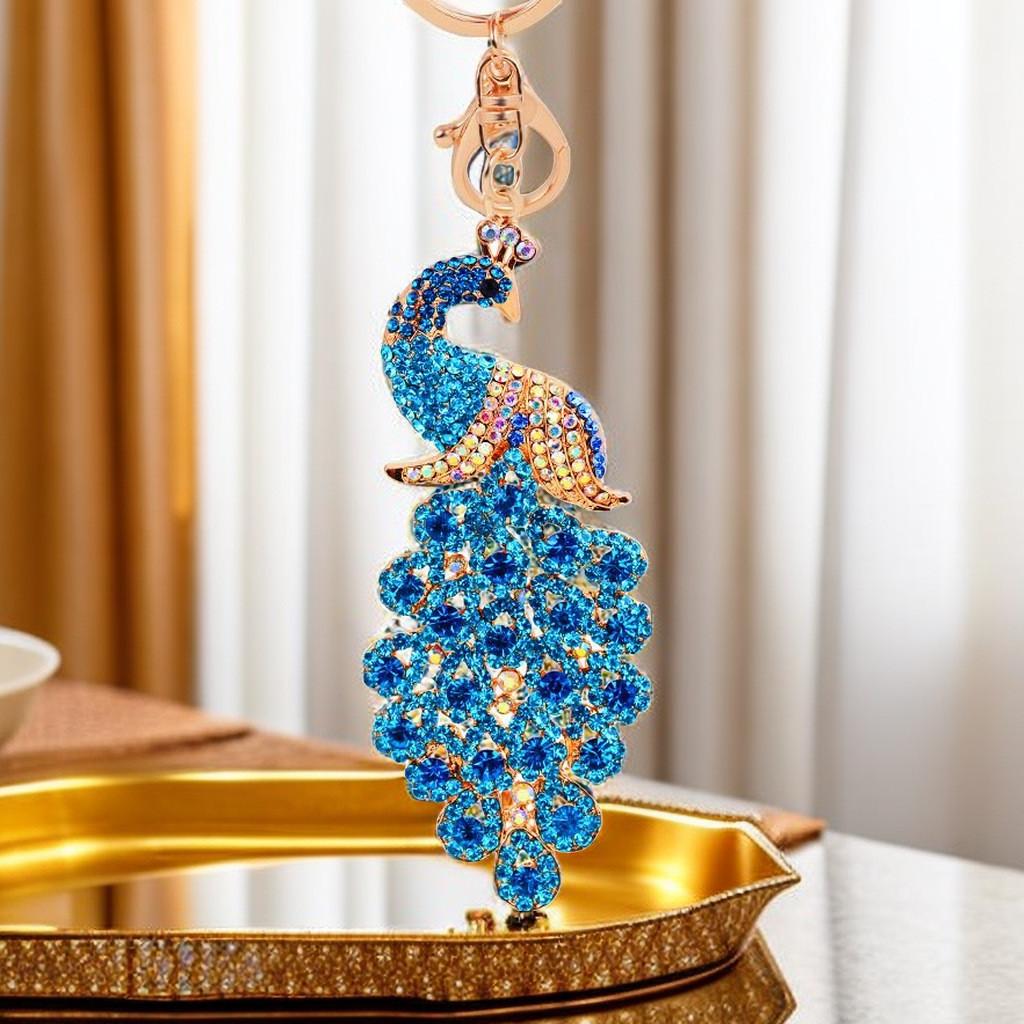 Stunning Rhinestone Peacock Car Keychain Charming Bag Decoration Perfect For Special Occasions