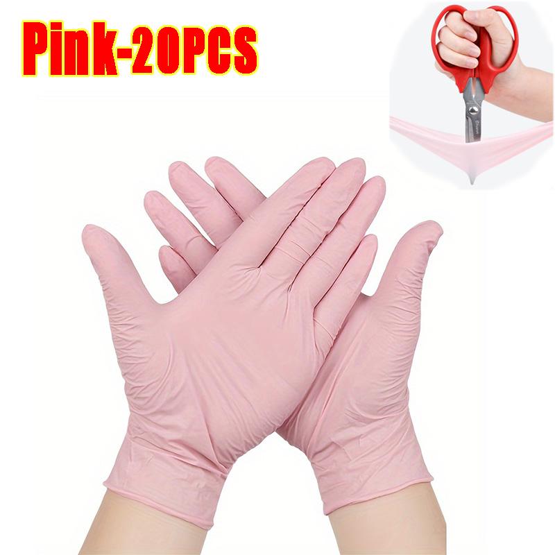 10/100PCS Pink Nitrile Gloves Disposable Latex Gloves Powder Free for Household Cleaning Beauty Salon Working Kitchen Gloves