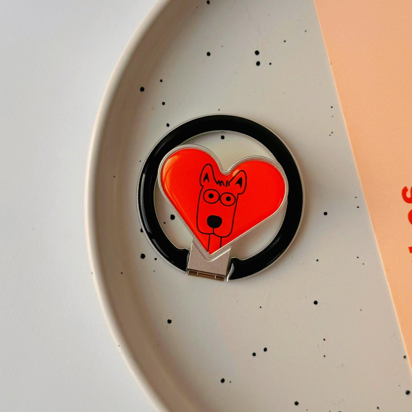 Inspired Korean Alloy Magnetic Heart-Shaped Stand Minimalist Phone Case