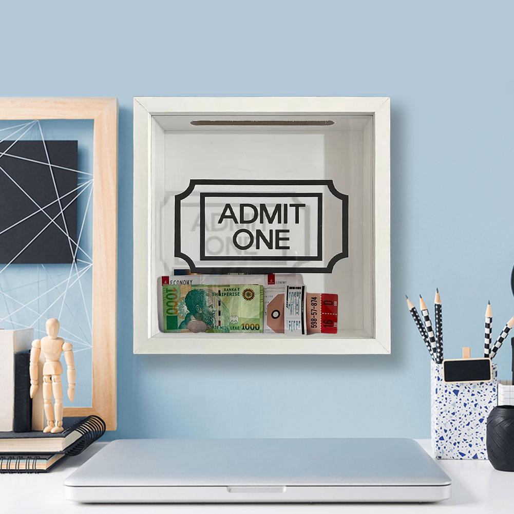 Shadow Box Frame with Slot On Top Money Box Top Loading Display Case Frame for Travel Sporting Events Concert Ticket Stubs