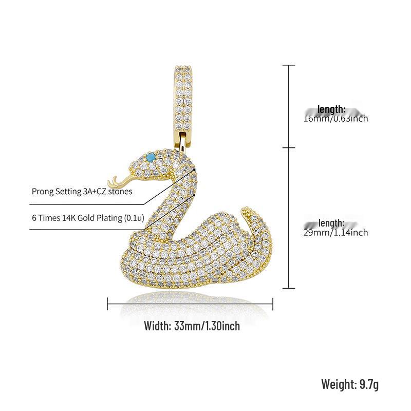 Colorful Dragon and Devil Expression Pendant Necklace - Copper Zircon