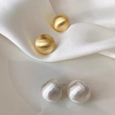 Mincovní stříbro matné broušené jednoduché kulaté matné elegantní vysoce kvalitní náušníky Módní univerzální