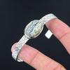 925 Silver Oval Green Swiss Opal Stone New Heart Chakra Sister Bangle Bracelet