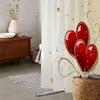 Valentine’s Day Golden Swirls & Sparkling Hearts Shower Curtain – Waterproof Polyester with  Machine Washable Bathroom Decor