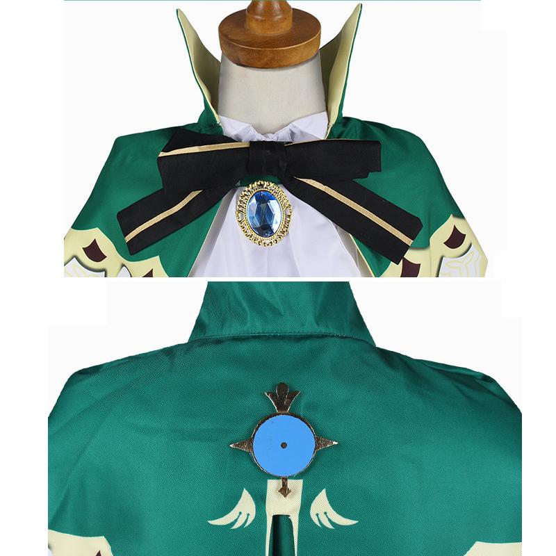 Genshin Impact Cosplay Game Anime Project Venti Cosplay Costumes Women's Cloak Top Shorts Belt Socks Tie Full Set