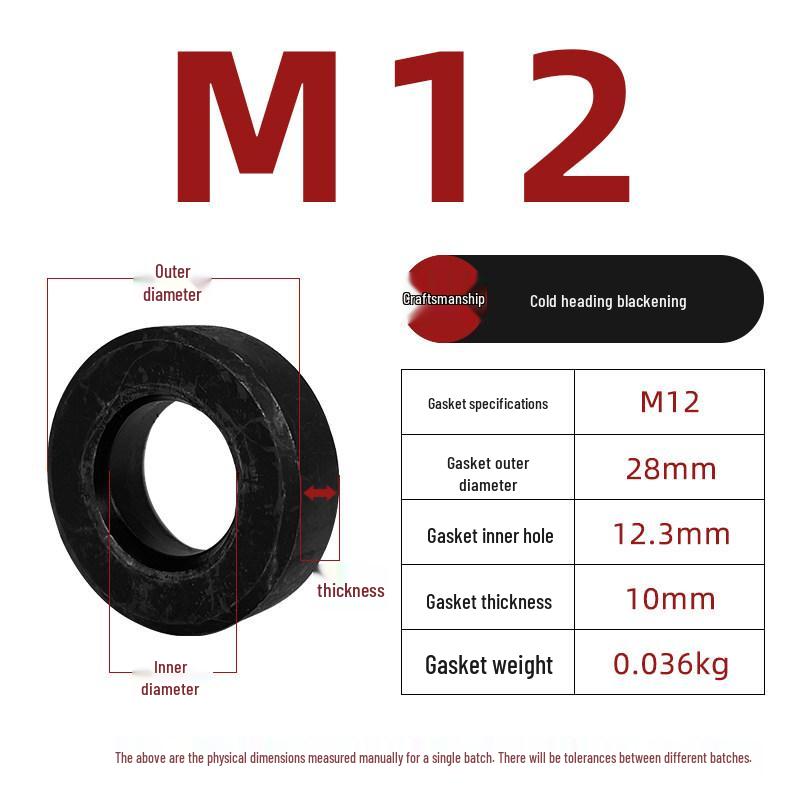 Heavy-Duty Grade 8.8 Thickened Washers for Mold Press Plates, Sizes M8-M36