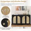 Sideboard with 4 Rattan Doors, Modern Buffet Cabinet Multipurpose Cabinet with Ample Storage Space, Adjustable Shelf, Side Cabinet for Living Room/dining Room