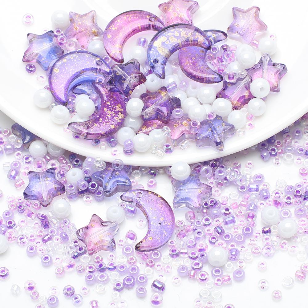 Star Moon Light Bead & Seed Bead DIY Jewelry Set for Earrings, Bracelets & Necklaces