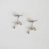 Knot ribbon drop surgical earring