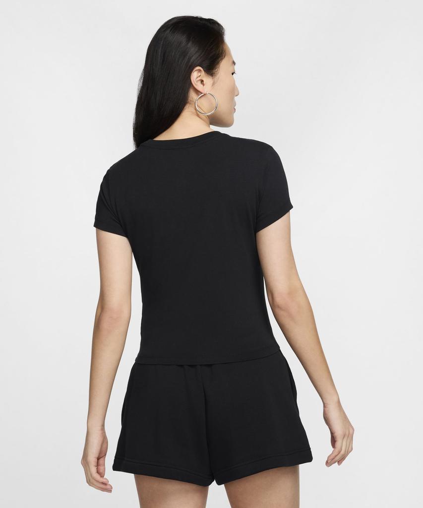 Nike Sportswear Chill Knit Crop T-Shirt W - Black:White / Fv5509-010
