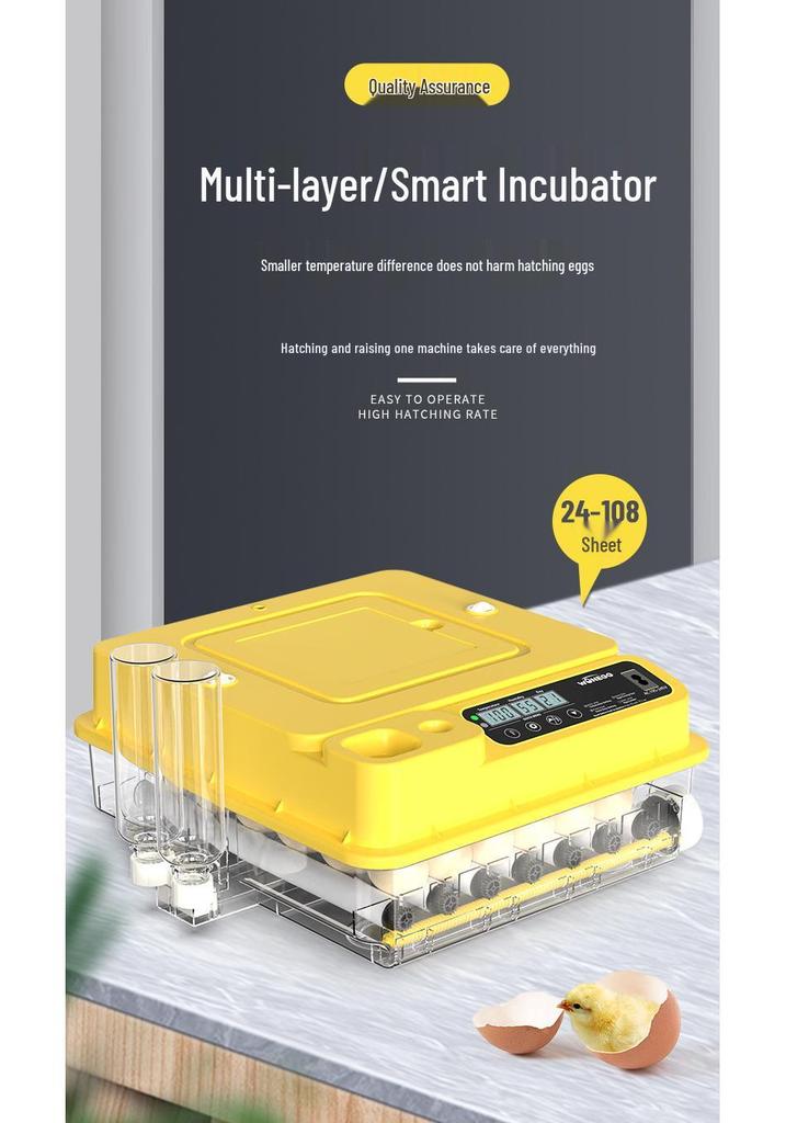 Automatic Egg Incubator: 24-288 Eggs Capacity, Auto Water Refill & One-Button Candling
