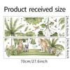 Cartoon Tropical Plants Coconut Tree Kangaroo and Raccoon Wall Sticker Self-Adhesive Removable for Bedroom Entryway Home Decor
