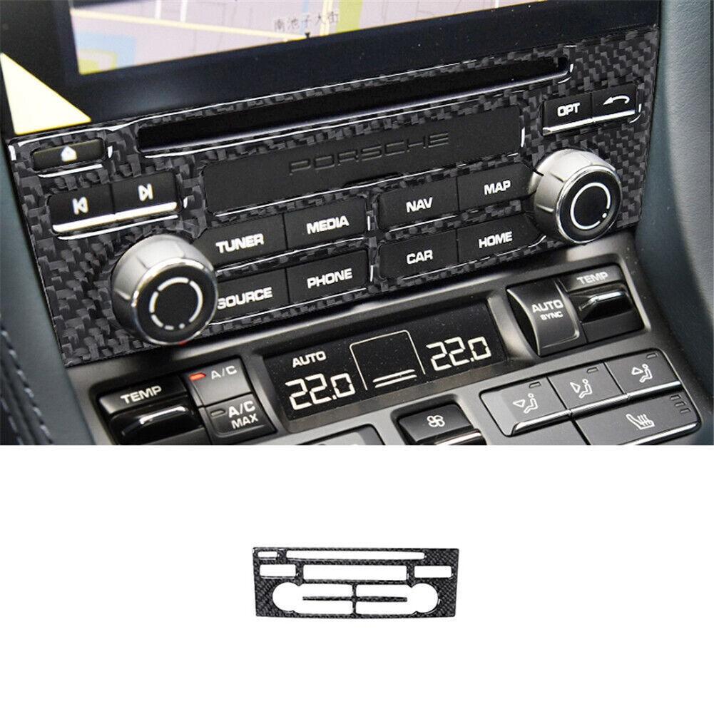 Carbon Fiber Center Console A/C Control Cover Trim For Porsche 718 2016-