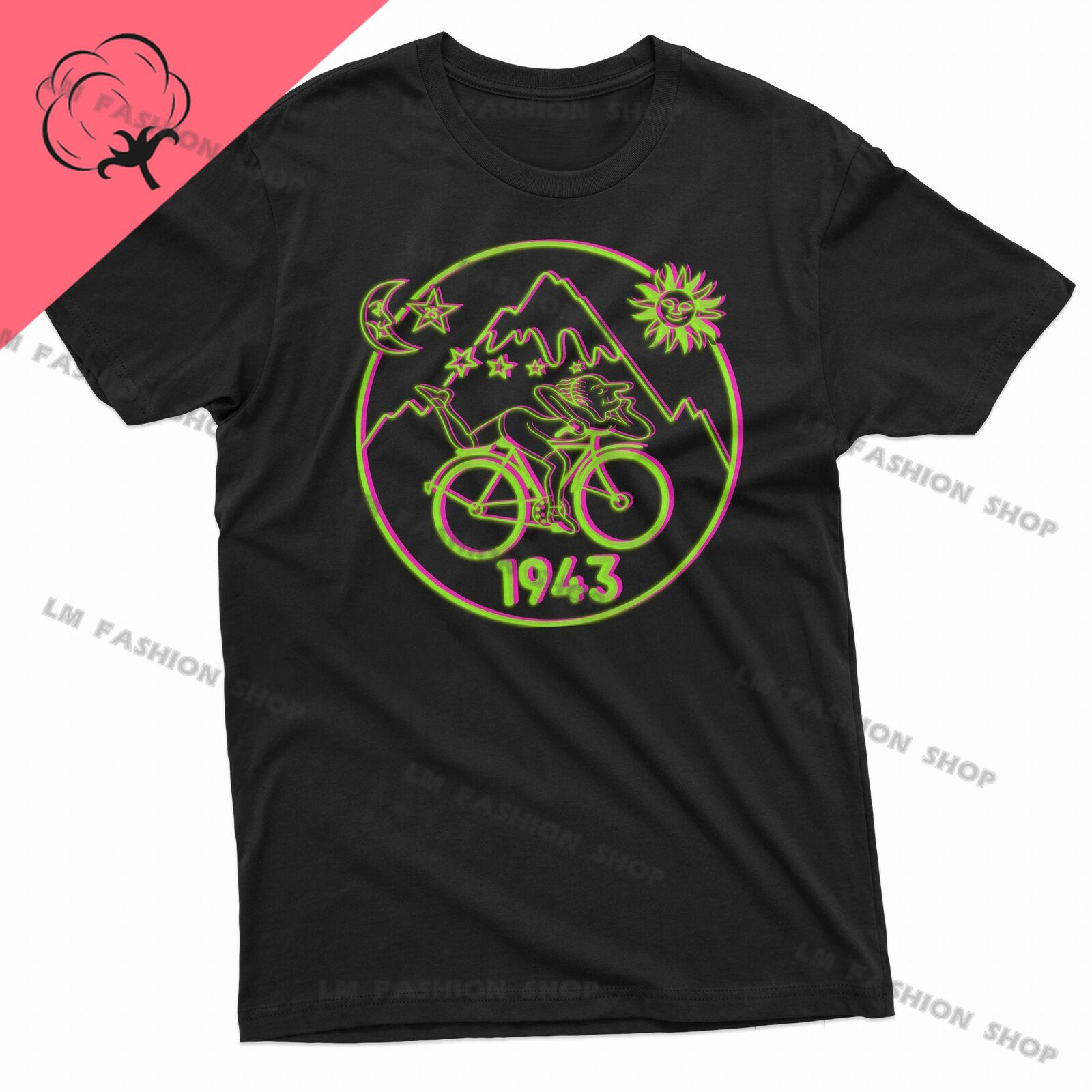 

Bicycle Day 1943 Graphic TShirts Men s Clothing Short Sleeve Tops Cotton Tees Women s Printed T-Shirt 3XL
