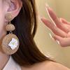 1 pair Ethnic Style Thai Seaside Eardrops Bohemian Style Raffia Grass Earrings  Girls