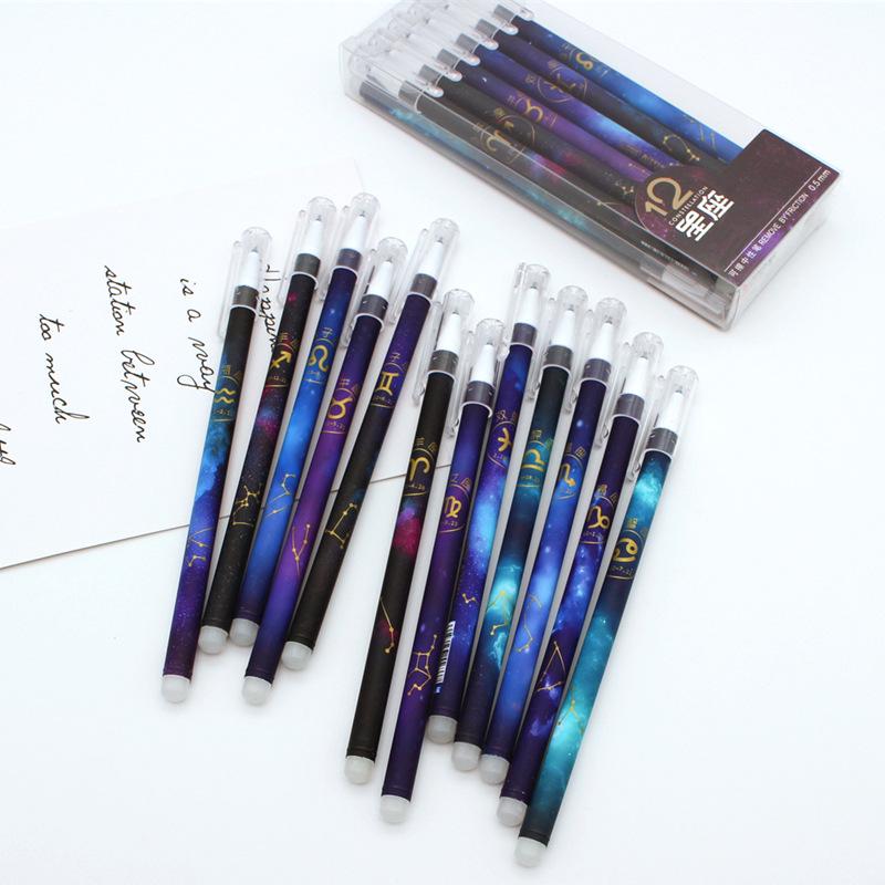 

Erasable Gel Pen - 12 Constellations, 0.5mm Needle Tip, Heat Erasable for Students Erasable Pen