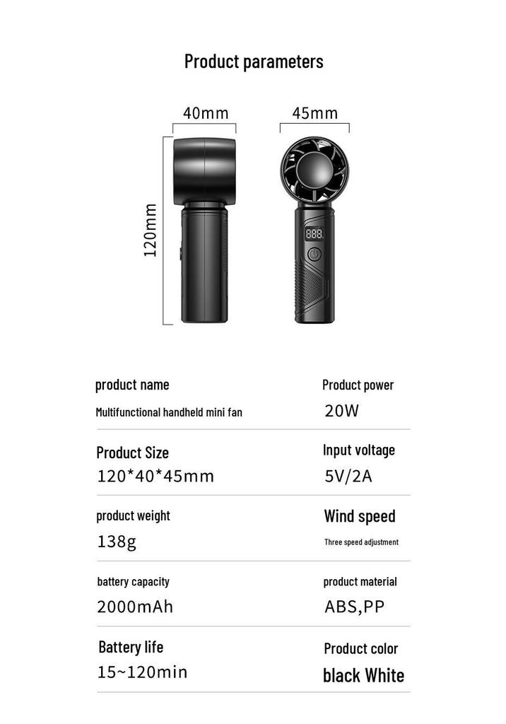 C01 Mini Wireless Handheld Fan: Brushless, High-Speed, Ice-Cooling, Long Battery Life, Portable.