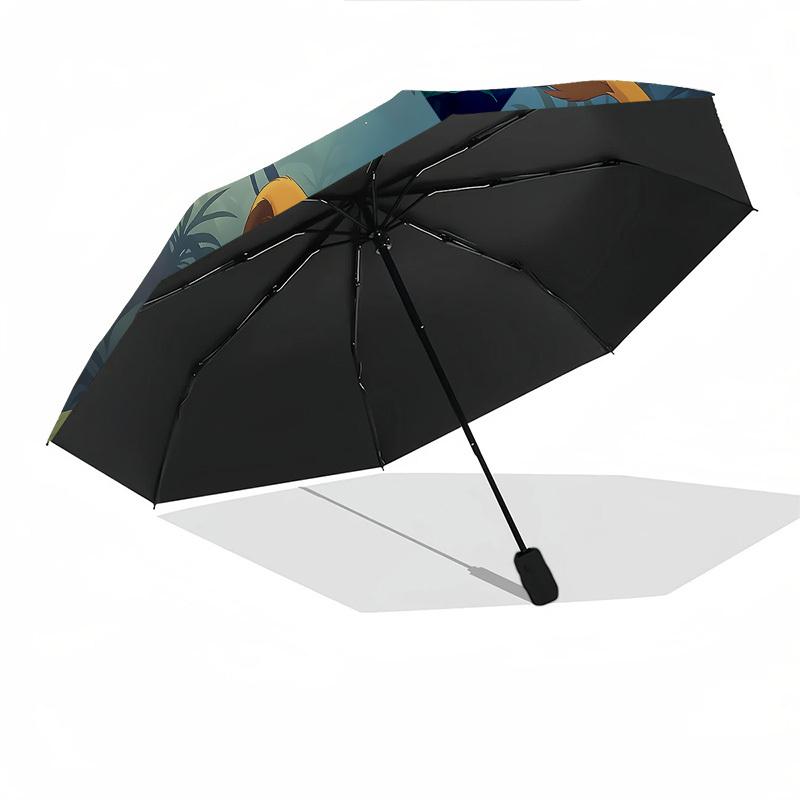 Lion, Jungle Themed Automatic Opening and Closing Umbrella, Brightly Colored 8-rib Portable Umbrella, Suitable for Men and Women, A Perfect