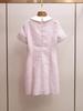 Sweet Pink Color-Block Doll Collar Dress - Spring/Summer Women's Short Sleeve Style