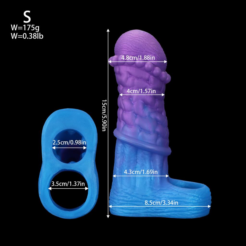 Penis Ring Male Realistic Penis Sleeve Extender Cock Sleeve Dick Enlargement Delay Ejaculation Cock Ring Reusable Condom Sex Toy