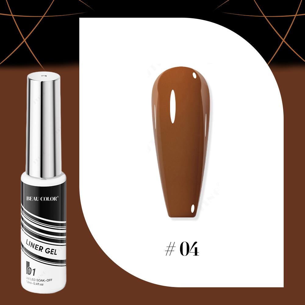 BEAU COLOR 1pcs 12ml 16colors Painting Liner Gel Polish Collection Semi-permanent Nail Art UV/LED Gel Polish