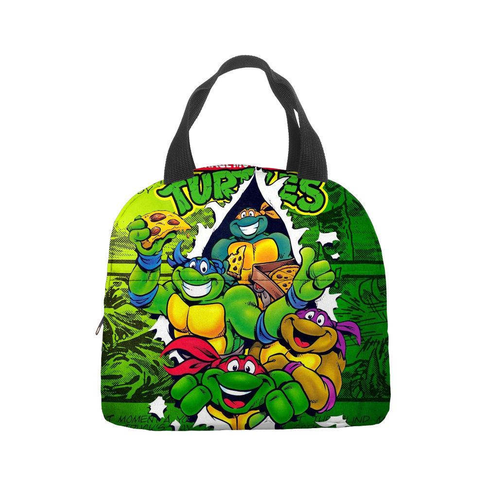 Sac à lunch Tortues Ninja pour Enfants Boîte à lunch isotherme Sac fourre-tout avec poche à glace Glacière portable pour l'école Pique-nique en plein air