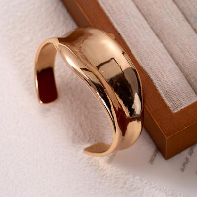 Gold-Plated Smooth Open Bracelet Niche Design Trend Simple Exquisite High-End Bracelet