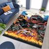 Giant Monster Beast Battle Scene Print Area Rug Non‑Slip Rectangular Floor Mat Fantasy Creature Decor Rug for Gaming Room Bedroom Living Room