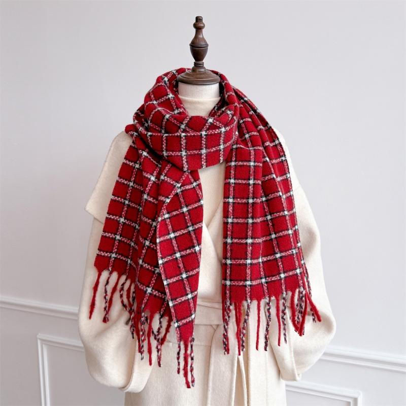 Luxury Winter Plaid Scarf for Women Men British Style Cashmere Scarves With Tassel  Christmas Female Winter Warm Clothing