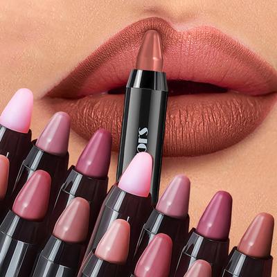 Mattbrauner Lippenkonturstift, Lippenkonturierung, dauerhafter wasserfester Lippenstift, Buntstiftpigmente, feuchtigkeitsspendender Lippenbalsam, Kosmetik