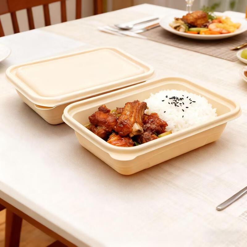 Handon 650ml Square Corn Starch Disposable Takeaway Containers