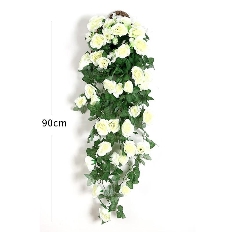 

Artificial Flowers Rattan Vine Wall Hanging Rose Home Decor Accessories Wedding Door Decoration Christmas Fake Plants
