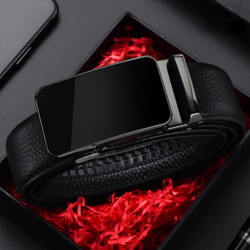 

Men s Automatic Buckle Leather Belt - Versatile Casual & Business Waistband 105 cm