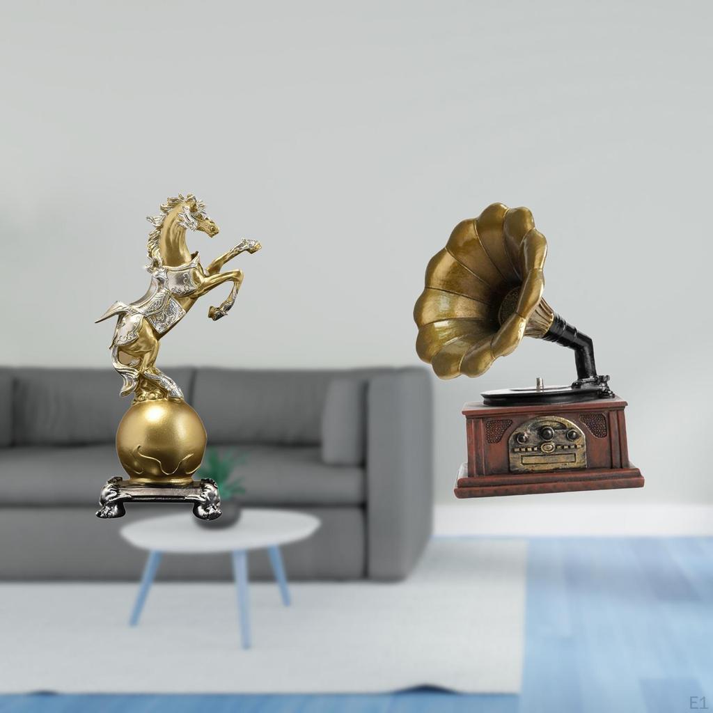 Modern Resin Horse Sculpture Vintage Collectible Figurine Ornament for Centerpiece Shelf Living Room