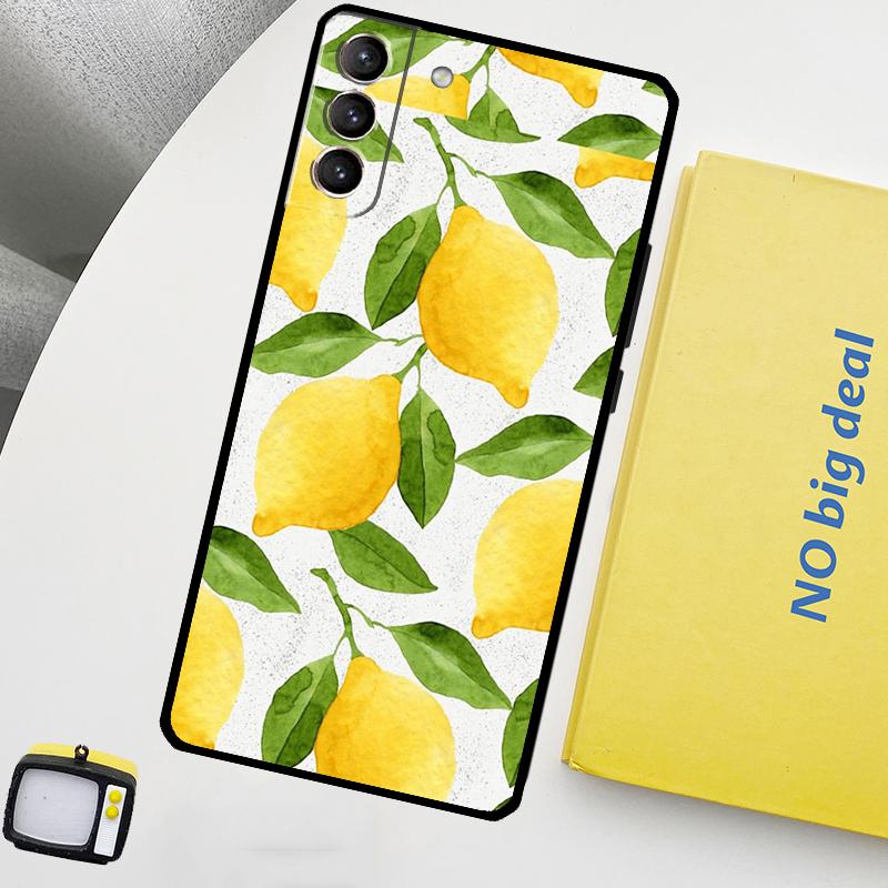 Lemon Fruit Phone Case For Samsung Galaxy S25 Ultra S21 S22 S23 S24 Ultra S9 S10 S20 Plus S25 FE Cover