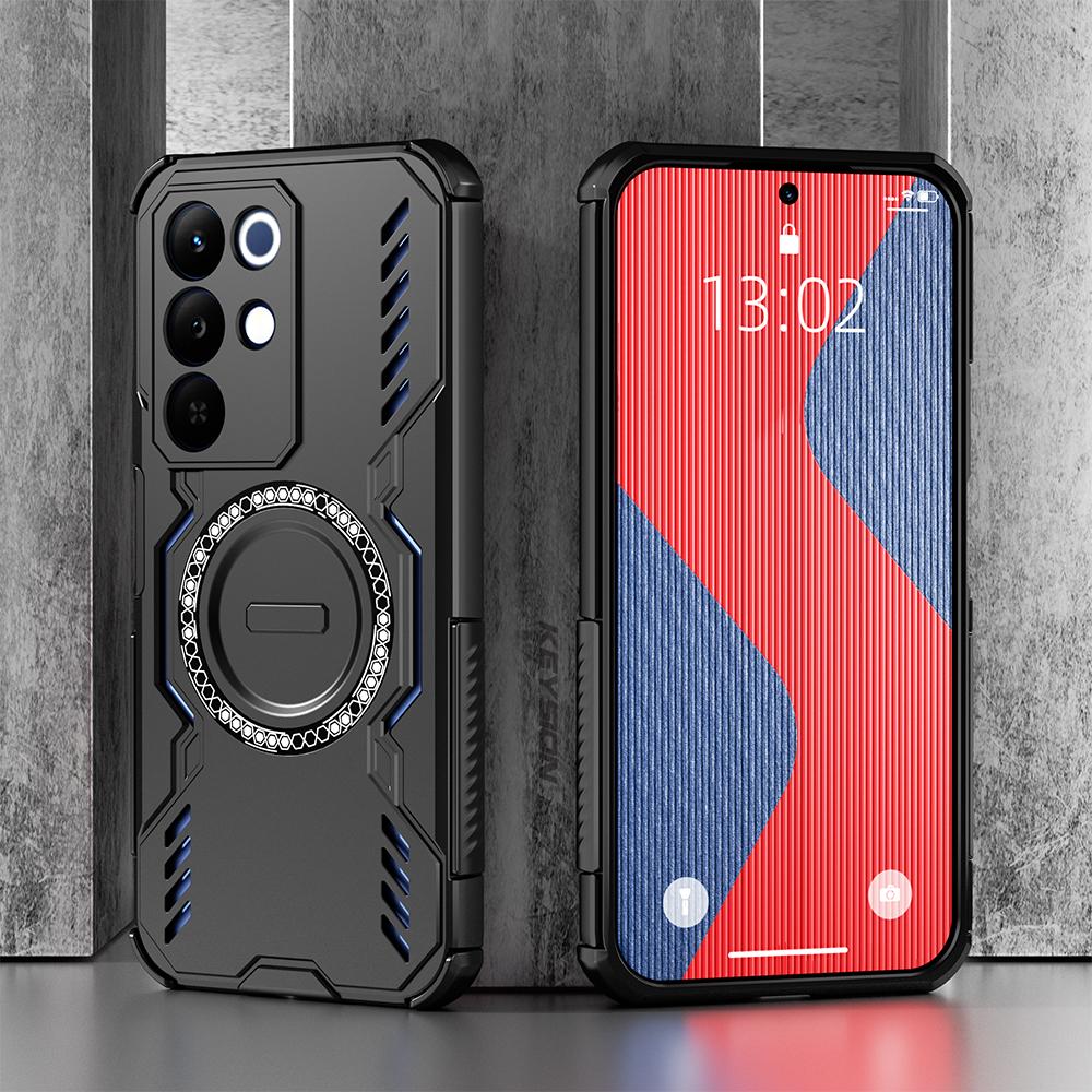KEYSION Hollow Heat Dissipation Case for Realme C85 5G Silicone+PC Magnetic Cooling Shockproof Phone Cover for OPPO Realme C85
