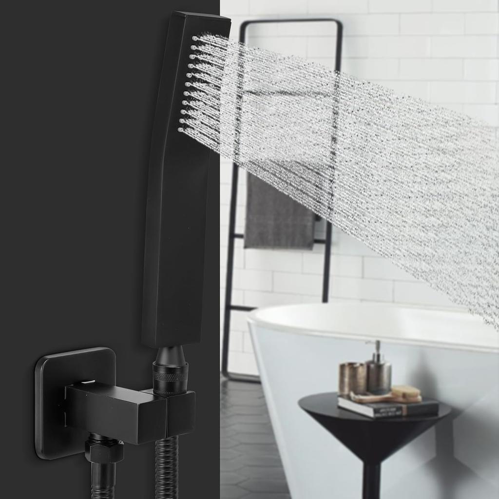 NearMoon Brass HandHeld Shower Head, Luxury High Pressure Shower Kit with Wall Connector and Hose Set, for Bathroom Showering System Contemporary