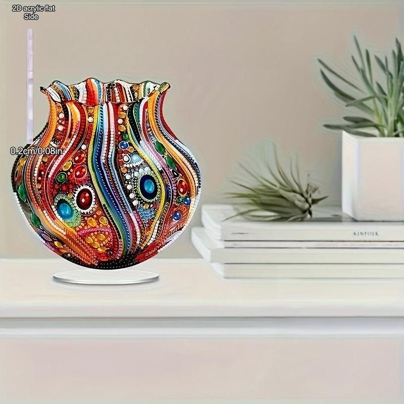 Acrylic Special Shape Diamond Gem Art Vase, Four Seasons Decoration, Novelty Home Decor, Perfect Durable for Bedroom