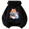 Capybara Eat Ramen Children's Hoodie Sweatshirt Cute Harajuku Hoody for Boys Girls Spring Casual Hoodies