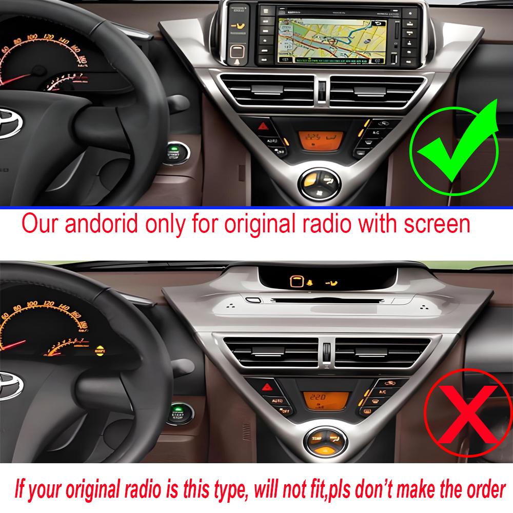Android 14 For Toyota Scion IQ 2008-2016 Car Radio Android Auto Carplay Stereo Head Unit Multimedia Player GPS Navigation BT 4G