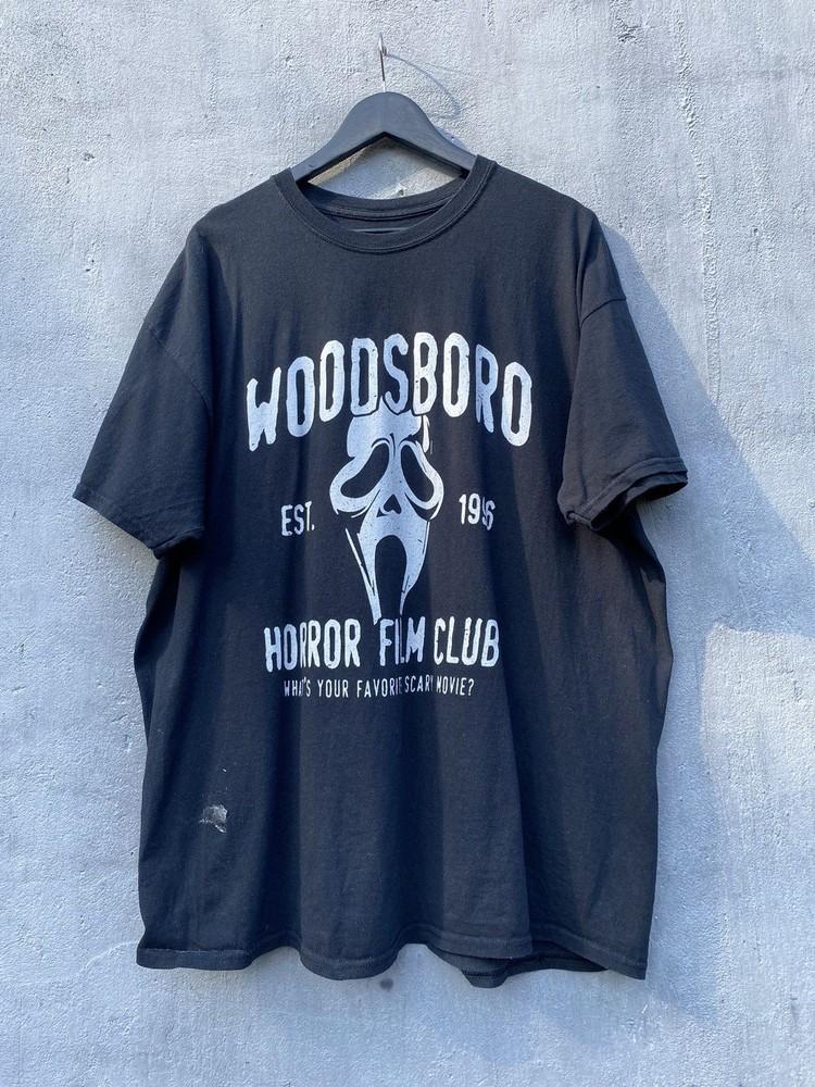 Vintage 2000s Woodsboro Scream Movie Black Unisex Shirt Reprint KH17347