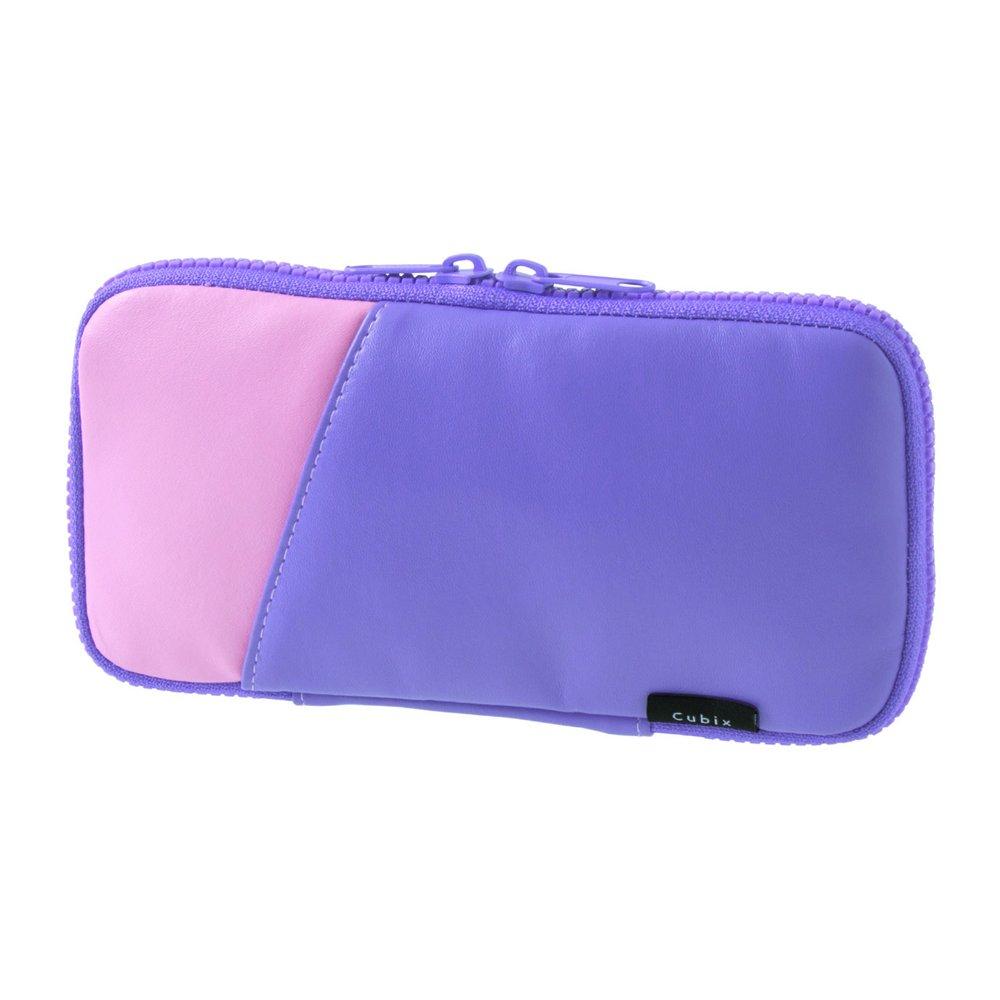

Cubix Pencil Case Round Zip Faux Leather Purple/Pink 106166-07