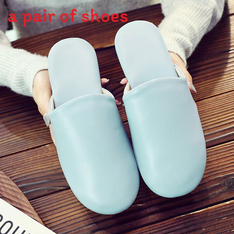Home Indoor Slippers With Pu Material Anti Slip Waterproof For Couples