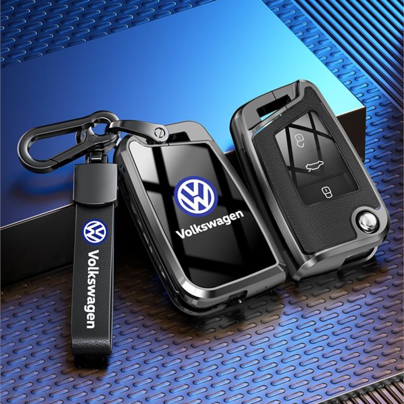 Car Remote Key Case Protector Cover Shell Holder for VW Volkswagen Golf 7 MK7 Tiguan MK2 T-roc T-cross Auto Keychain AccessoriesKD2
